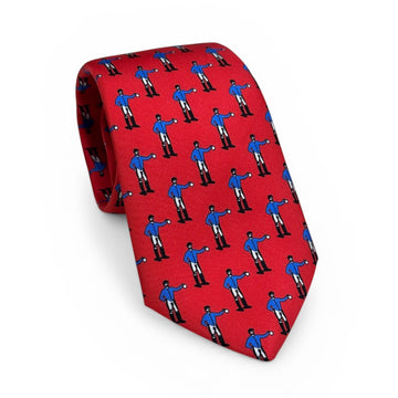 "Jockey” Signature 100% Silk Neck Tie in Red and Blue by Logan's