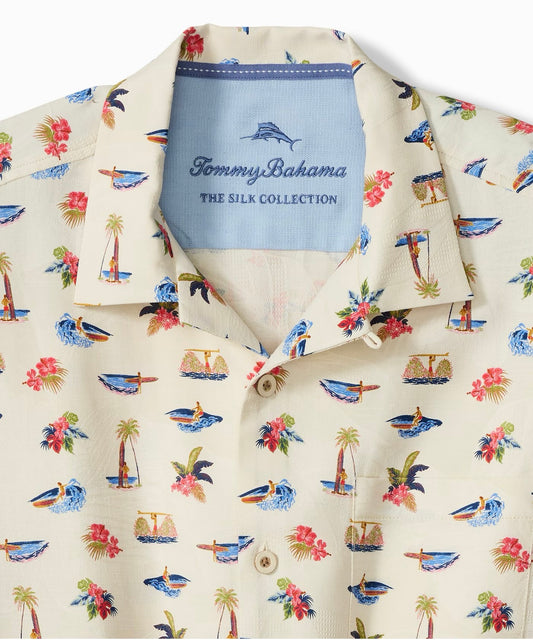 Wave Cruiser Surfer Silk Camp Shirt in Continental by Tommy Bahama