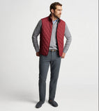 Essex Quilted Travel Vest in Celosia Red by Peter Millar