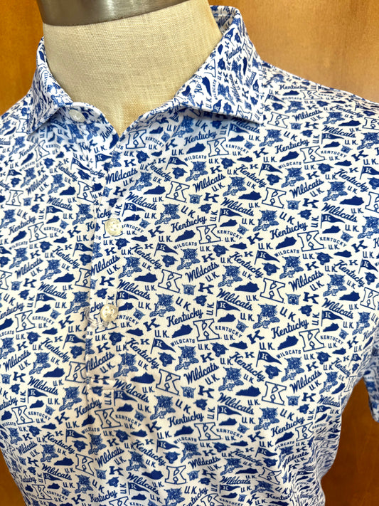 University of Kentucky "Kentucky Made” Polo in White by Johnnie-O