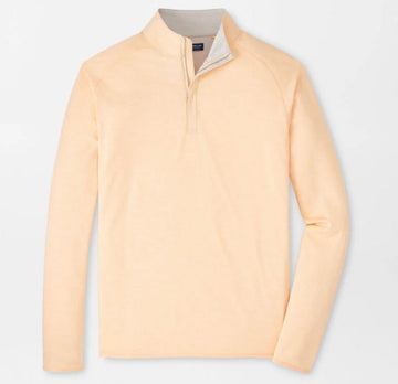 Stealth Performance Quarter-Zip in Light Orange Sherbert by Peter Millar