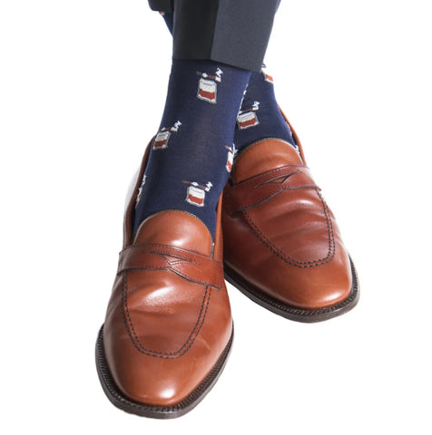 Classic Navy with Whiskey Brown, Ash, and Red Bourbon with Cigar Sock by Dapper Classics