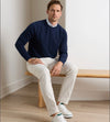 Cradle Piqué Performance Crewneck in Navy by Peter Millar