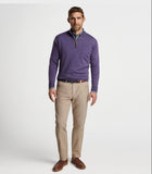 Autumn Crest Suede Trim Quarter-Zip in Midnight Purple by Peter Millar