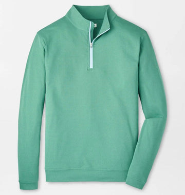 Perth Mélange Performance Quarter-Zip in Snow Pea by Peter Millar