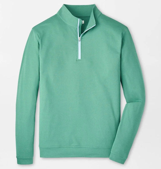 Perth Mélange Performance Quarter-Zip in Snow Pea by Peter Millar