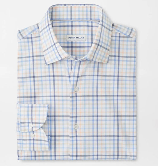 Warren Crown Lite Cotton-Stretch Sport Shirt in Navy by Peter Millar