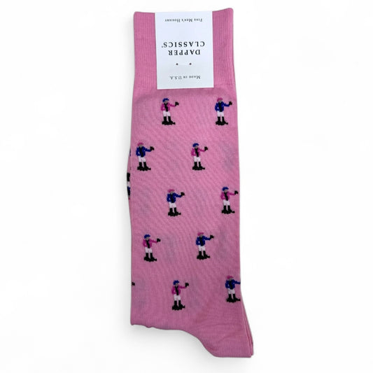 Jockey Mid Calf Socks in Pink by Dapper Classics