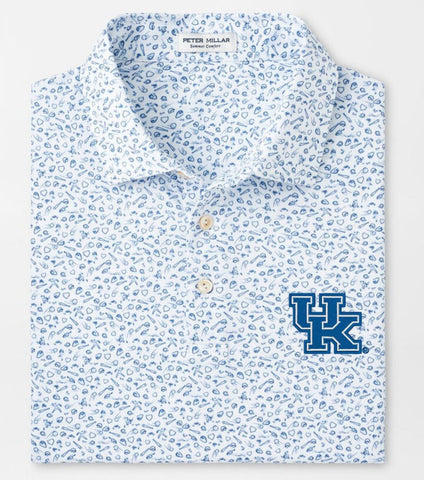 University of Kentucky Batter Up Performance Jersey Polo in White by Peter Millar