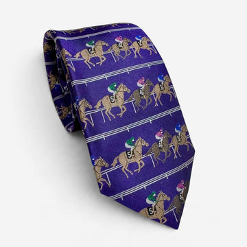 "On The Rail" 100% Silk Neck Tie in Purple by Logan's