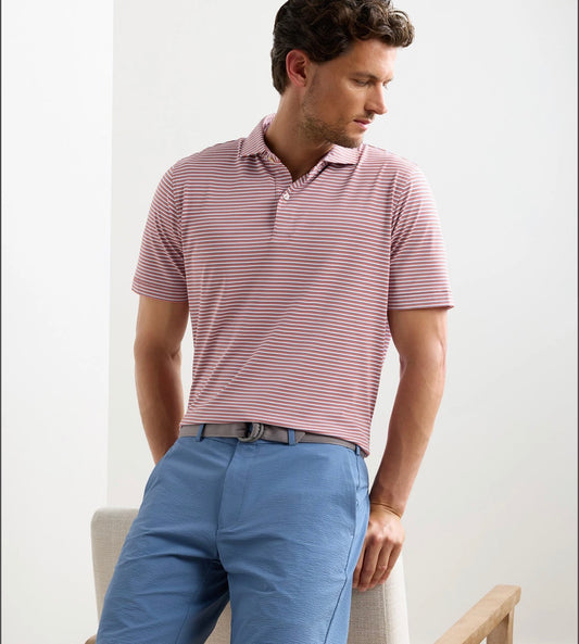 Tempo Performance Mesh Polo in Faded Scarlet by Peter Millar