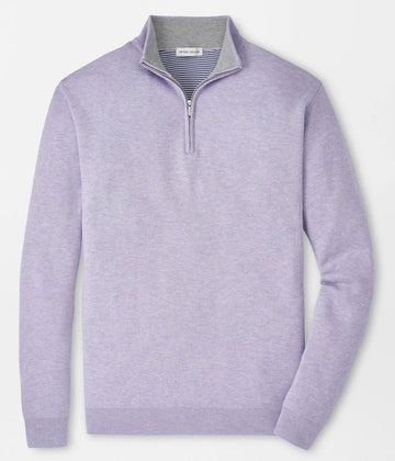 Coolspun Lite Cotton Quarter-Zip Sweater in Light Violet by Peter Millar