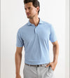 Tempo Performance Mesh Polo in White/Storm by Peter Millar