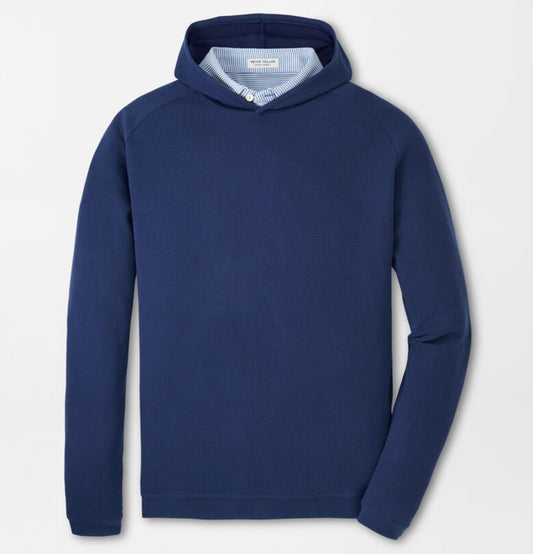 Pine Waffle Performance Hoodie in Sport Navy by Peter Millar