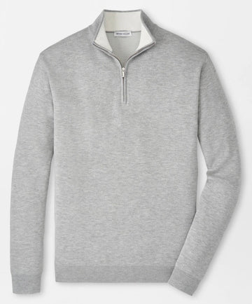 Coolspun Lite Cotton Quarter-Zip Sweater in British Grey by Peter Millar