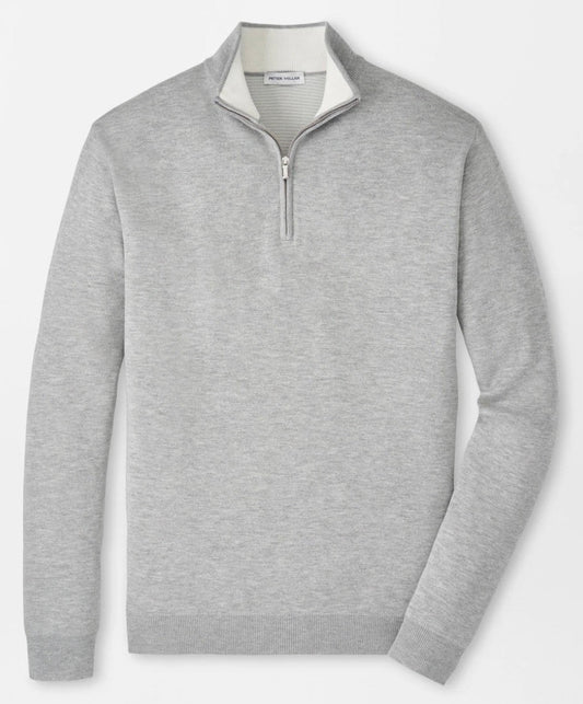 Coolspun Lite Cotton Quarter-Zip Sweater in British Grey by Peter Millar