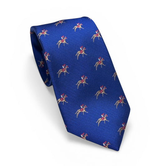"Gallop” 100% Silk Neck Tie in Royal Blue by Logan's