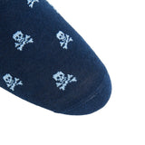 Classic Navy With White Skull and Crossbones Mid-Calf Socks by Dapper Classics