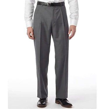 Super 120's Gabardine Pleated Manchester Dress Pant in Mid Grey by Ballin