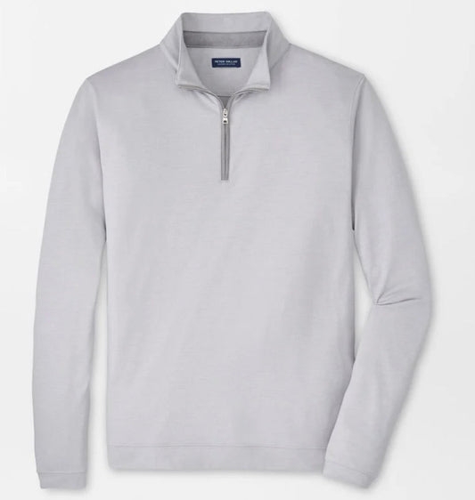 Albatross Cotton-Blend Pique Quarter-Zip in Gale Grey by Peter Millar