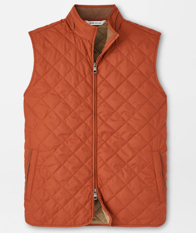 Essex Quilted Travel Vest in Burnt Orange by Peter Millar