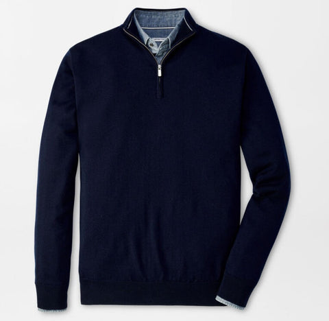 Autumn Crest Quarter-Zip in Navy by Peter Millar