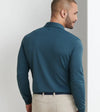 Lyons Stripe Performance Jersey Long-Sleeve Polo in Nordic Pine by Peter Millar