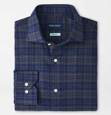 Trentino Italian Flannel Sport Shirt in Navy by Peter Millar
