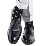 Black With White Skull and Crossbones Mid-Calf Socks by Dapper Classics