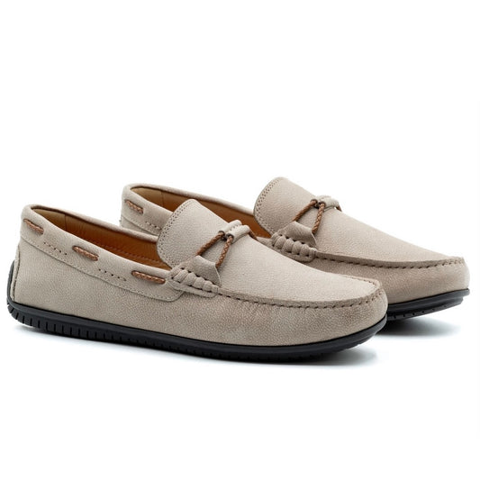 Bermuda Nubuck Braided Bit Loafers in Putty by Martin Dingman