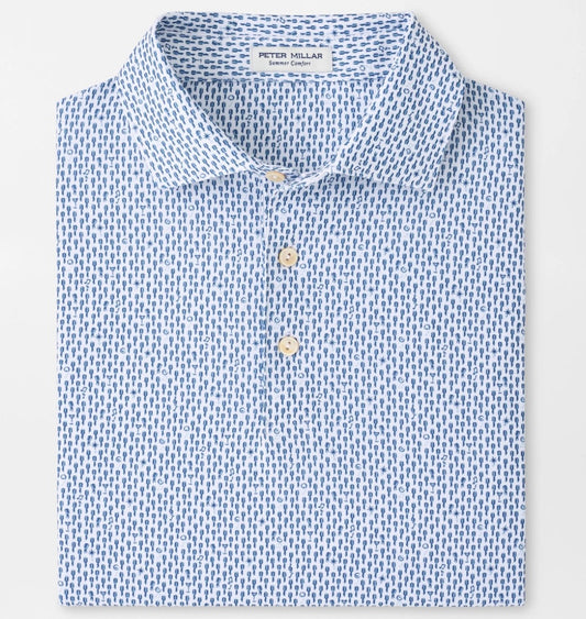 Casino Night Performance Jersey Polo in White by Peter Millar