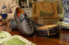 Bill Alligator Grain Leather Belt in Midnight by Martin Dingman