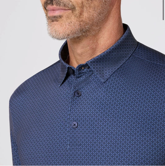 Versa Polo in Coastal Fjord Circle Texture by Mizzen+Main
