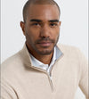 Coolspun Lite Cotton Quarter-Zip Sweater in Truffle by Peter Millar