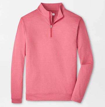 Perth Mélange Performance Quarter-Zip in Chili Red by Peter Millar