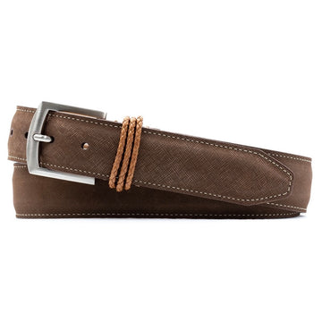 Bermuda Braid Nubuck Belt in Bark by Martin Dingman