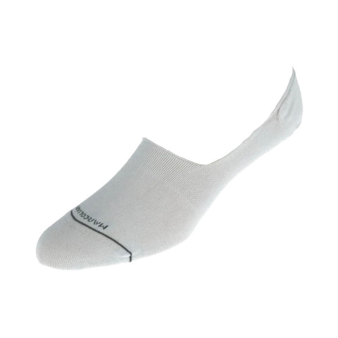 Men's Solid Original Invisible Touch No Show Liner Sock in White by Marcoliani