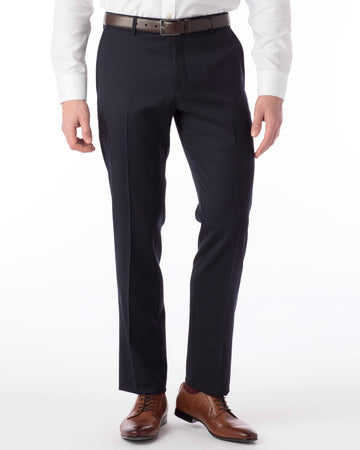 Super 120's Gabardine Flat Front Dunhill Dress Pant in Navy by Ballin