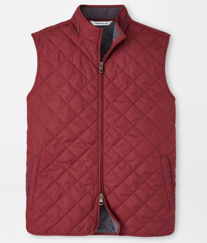 Essex Quilted Travel Vest in Celosia Red by Peter Millar