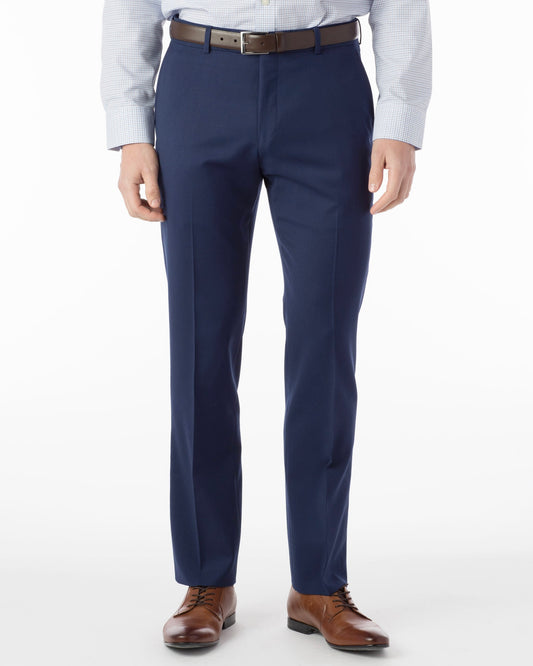 Super 120's Gabardine Flat Front Dunhill Dress Pant in Mariner by Ballin
