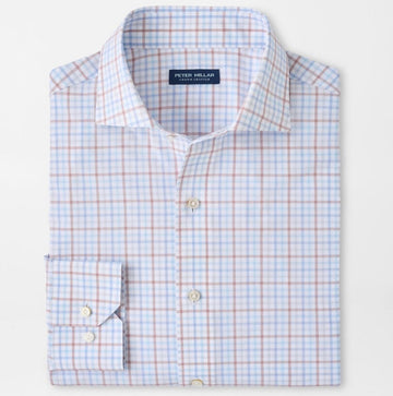 Main Performance Poplin Sport Shirt in Blue Frost by Peter Millar