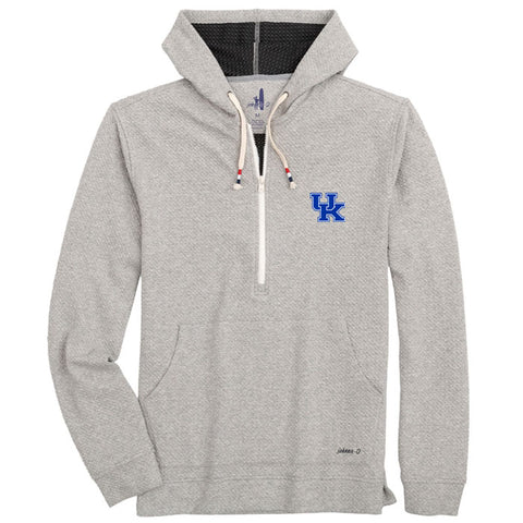 University of Kentucky Georgie 1/4 Zip Hoodie in Light Grey by Johnnie-O