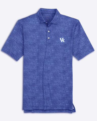 University of Kentucky Gibson Printed Jersey Performance Polo in Royal by Johnnie-O