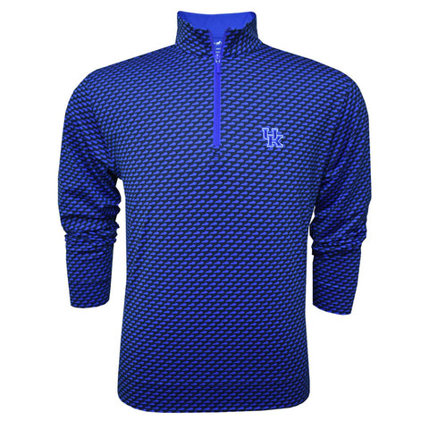 University of Kentucky Performance Bluegrass Quarter-Zip in Black/Blue by Horn Legend