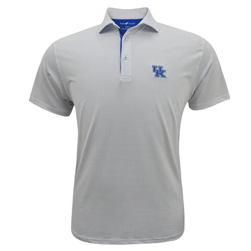 University of Kentucky Performance Dot Polo in White/Blue by Horn Legend