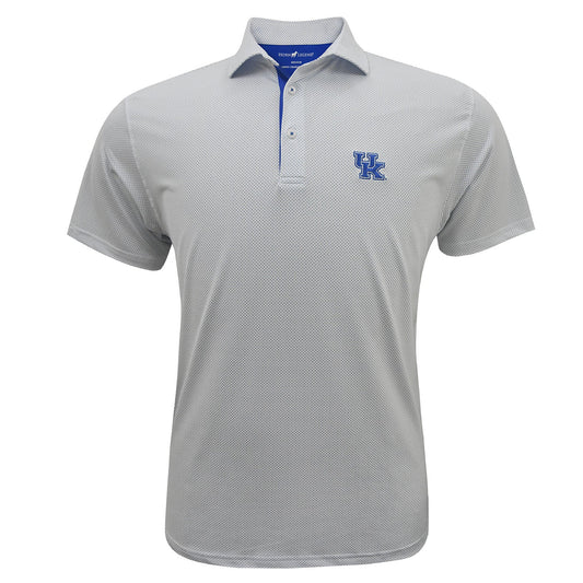 University of Kentucky Performance Dot Polo in White/Blue by Horn Legend