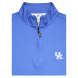 University of Kentucky Performance Houndstooth Quarter-Zip in Blue/White by Horn Legend