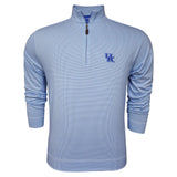 University of Kentucky Performance Houndstooth Quarter-Zip in White/Blue by Horn Legend