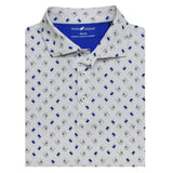 University of Kentucky Performance Drinks Polo in White/Blue by Horn Legend