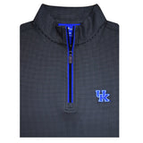 University of Kentucky Performance Houndstooth Quarter-Zip in Black/Grey by Horn Legend